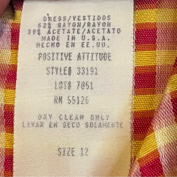 Positive Attitude Womens Y2K Vintage Mini Dress Sleeveless Colorful Bright Sz 12 - Picture 11 of 11